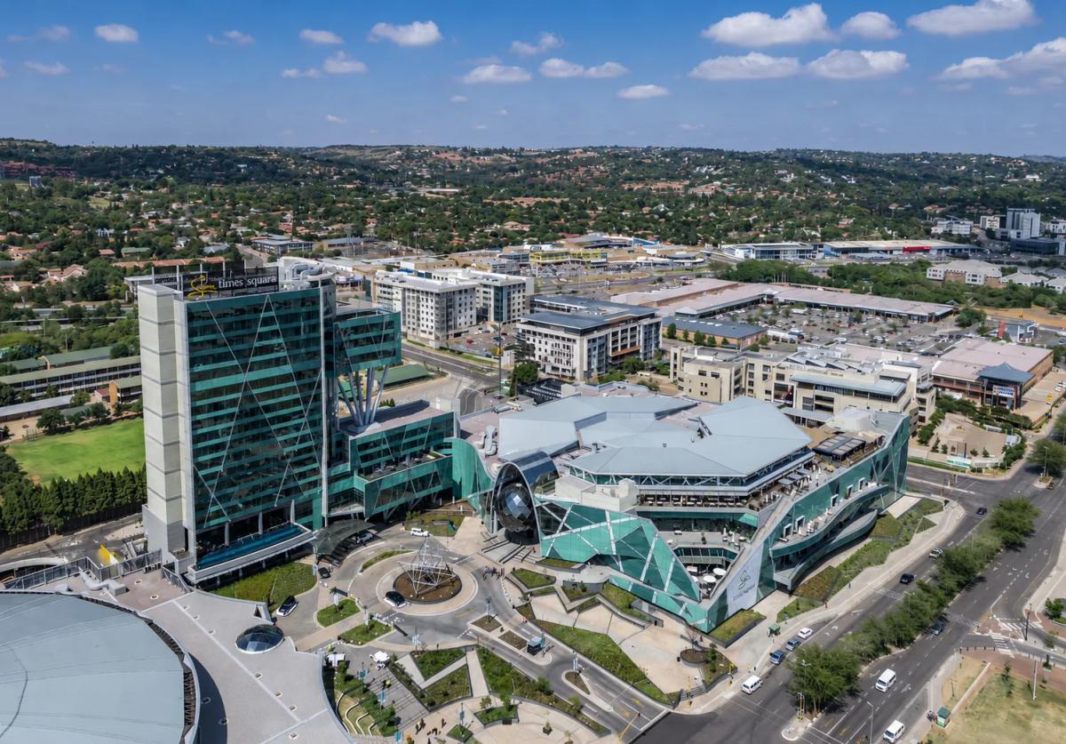 Pretoria city buildings and jacaranda trees